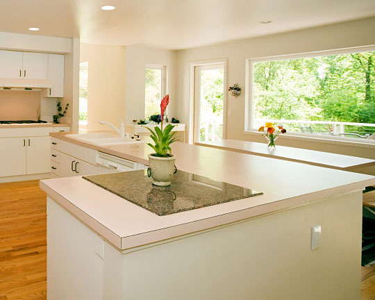 laminate countertop on white cabinets